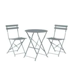 Beliani Bistroset FIORI - Grijs Staal