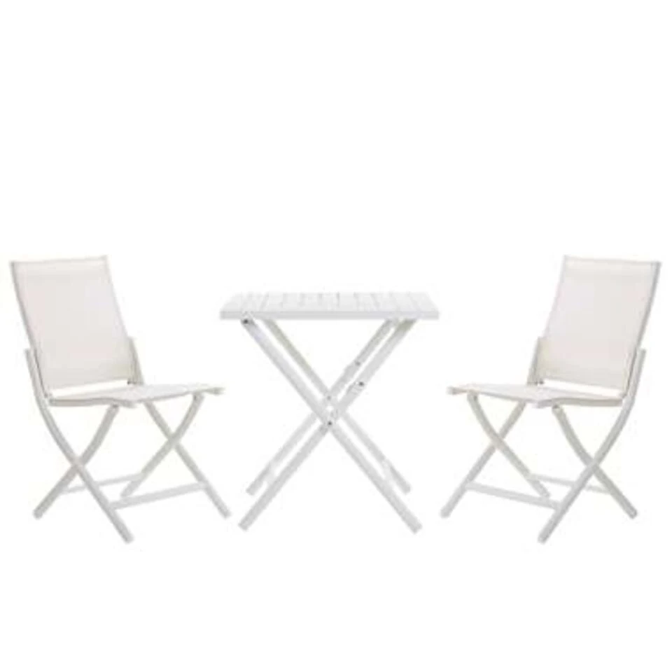 Beliani Bistroset CAORLE - Wit Aluminium 1 Beliani Bistroset CAORLE - Wit Aluminium