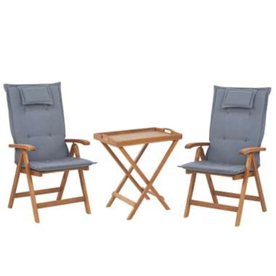 Beliani Bistroset JAVA - Lichte Houtkleur Acaciahout 1 Beliani Bistroset JAVA - Lichte Houtkleur Acaciahout