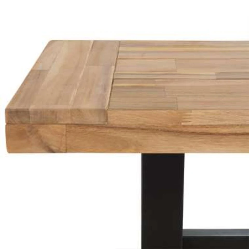 Beliani Tuintafelset SCANIA - Lichte Houtkleur Acaciahout 2 Beliani Tuintafelset SCANIA - Lichte Houtkleur Acaciahout - Afbeelding 2