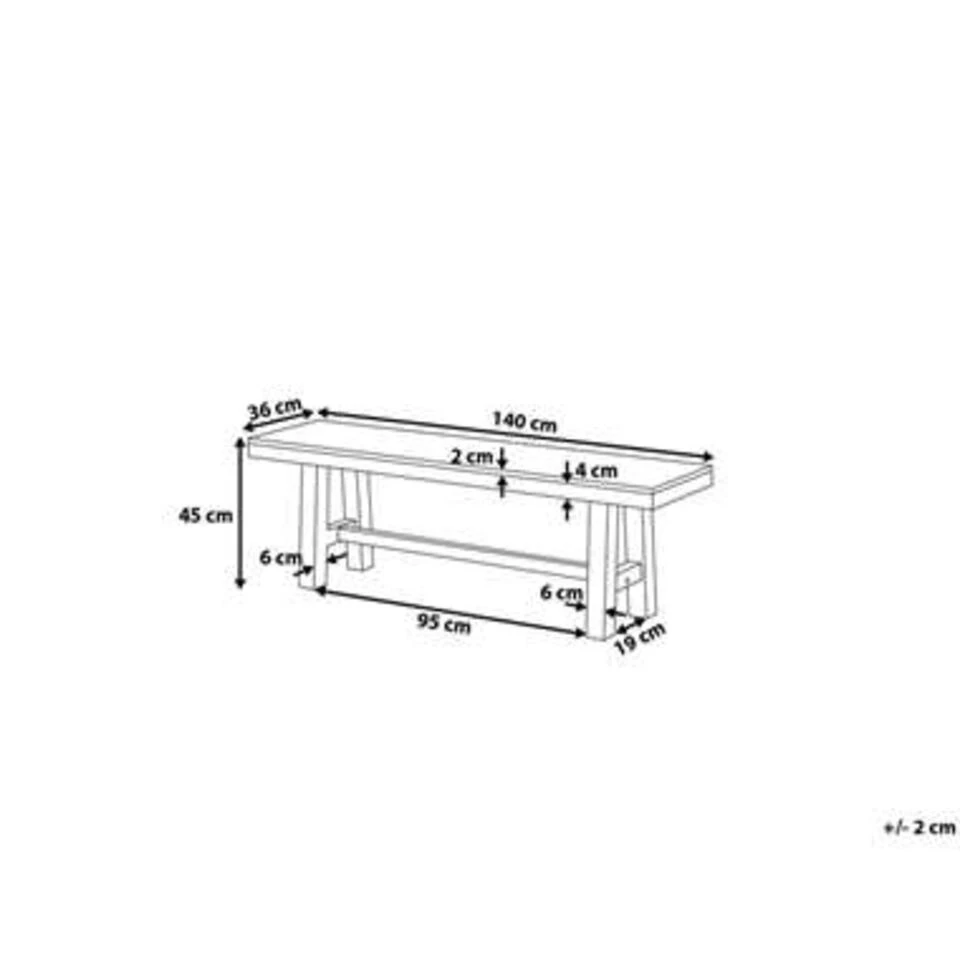 Beliani Tuintafelset SCANIA - Lichte Houtkleur Acaciahout 4 Beliani Tuintafelset SCANIA - Lichte Houtkleur Acaciahout - Afbeelding 4