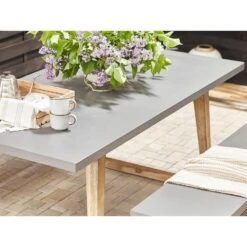 Beliani Tuintafelset ORIA - Grijs Vezelcement -Madison Verkoopwinkel 1000008629 0103