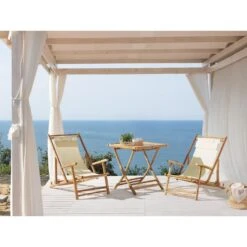 Beliani Bistroset ATRANI/MOLISE - Lichte Houtkleur Bamboehout -Madison Verkoopwinkel 1000014010 0101