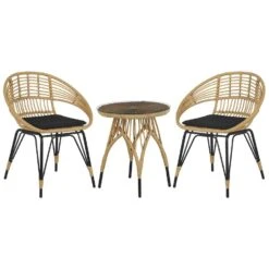 Beliani Bistroset PELLARO - Beige Pe Rotan