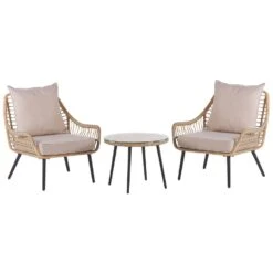 Beliani Bistroset LAURETO - Beige Pe Rotan