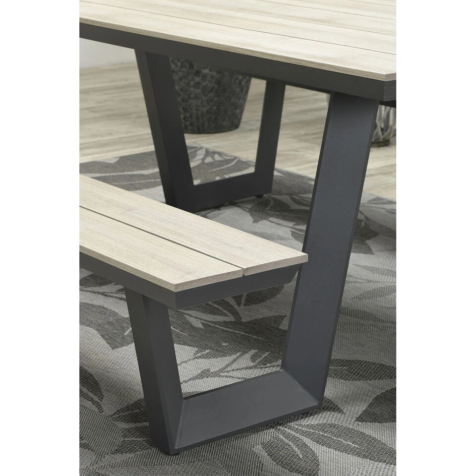 Garden Impressions Sarria Picknick Set 200 X 90 - Donker Grijs 4 Garden Impressions Sarria Picknick Set 200 X 90 - Donker Grijs - Afbeelding 4