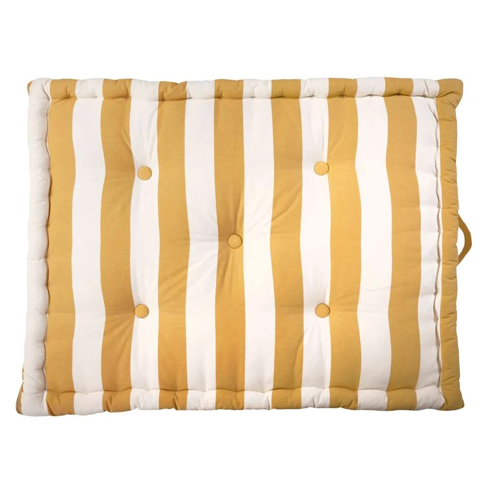 Mistral Home Palletkussen-Zitkussen-80x60x12 Cm-Gestreept Geel Wit 1 Mistral Home Palletkussen-Zitkussen-80x60x12 Cm-Gestreept Geel Wit