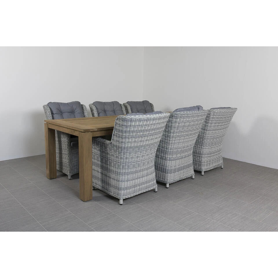 VDG Richmond Pearl Grey/Rome Teak 240 Cm. Tuinset – 7-delig 2 VDG Richmond Pearl Grey/Rome Teak 240 Cm. Tuinset – 7-delig - Afbeelding 2