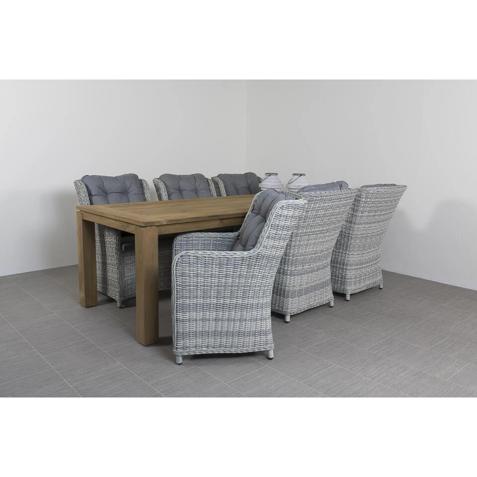 VDG Richmond Pearl Grey/Rome Teak 240 Cm. Tuinset – 7-delig 3 VDG Richmond Pearl Grey/Rome Teak 240 Cm. Tuinset – 7-delig - Afbeelding 3