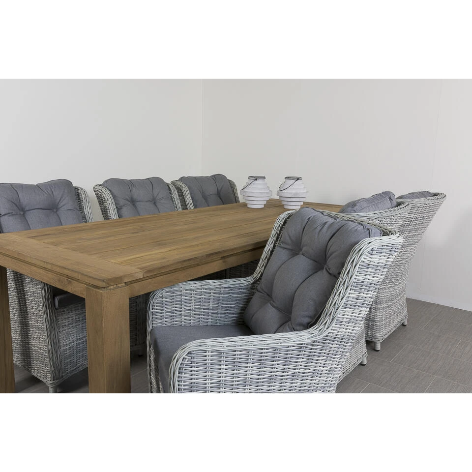 VDG Richmond Pearl Grey/Rome Teak 240 Cm. Tuinset – 7-delig 4 VDG Richmond Pearl Grey/Rome Teak 240 Cm. Tuinset – 7-delig - Afbeelding 4