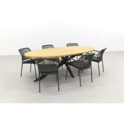 Taste Barista Groen/Prado Ellips 240x115 Cm. Ovale Tuinset - 7 Delig 6 Taste Barista Groen/Prado Ellips 240x115 Cm. Ovale Tuinset - 7 Delig -Madison Verkoopwinkel 1000048713 0102