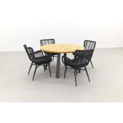 VDG Jasmine Black/Ambassador 130 Cm. Rond Tuinset - 5 Delig -Madison Verkoopwinkel 1000053159 0102