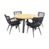 VDG Jasmine Black/Ambassador 130 Cm. Rond Tuinset - 5 Delig