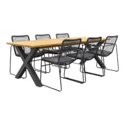Taste Elba / Sefa Tuintafel 240x95 - Stapelbaar - Tuinset 7-delig