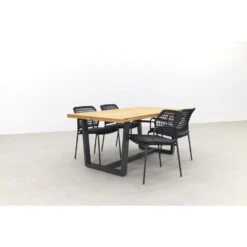 Barista - Antraciet/Murano Teak - 180x90 Cm. - Tuinset 5-delig -Madison Verkoopwinkel 1000059391 0103