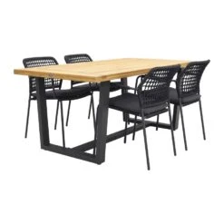Barista - Antraciet/Murano Teak - 180x90 Cm. - Tuinset 5-delig