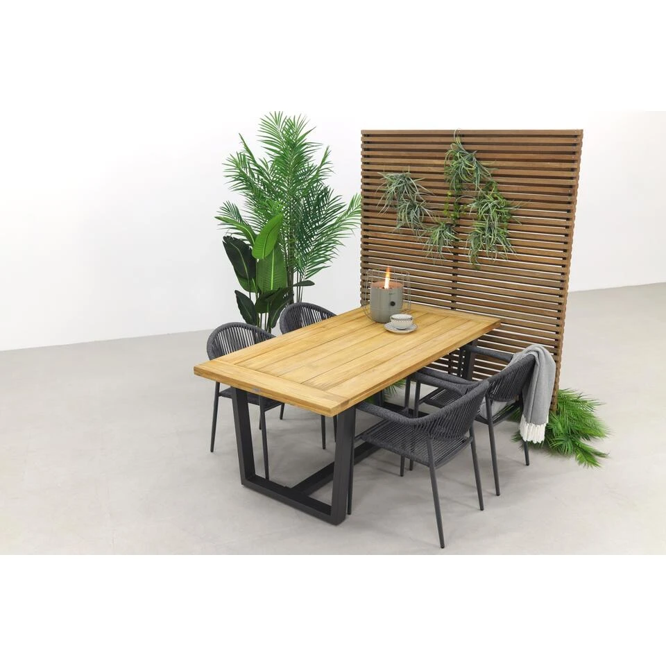 GreenChair Comfort Antraciet/Murano Teak - 180x90 Cm. - Tuinset 5-delig 2 GreenChair Comfort Antraciet/Murano Teak - 180x90 Cm. - Tuinset 5-delig - Afbeelding 2