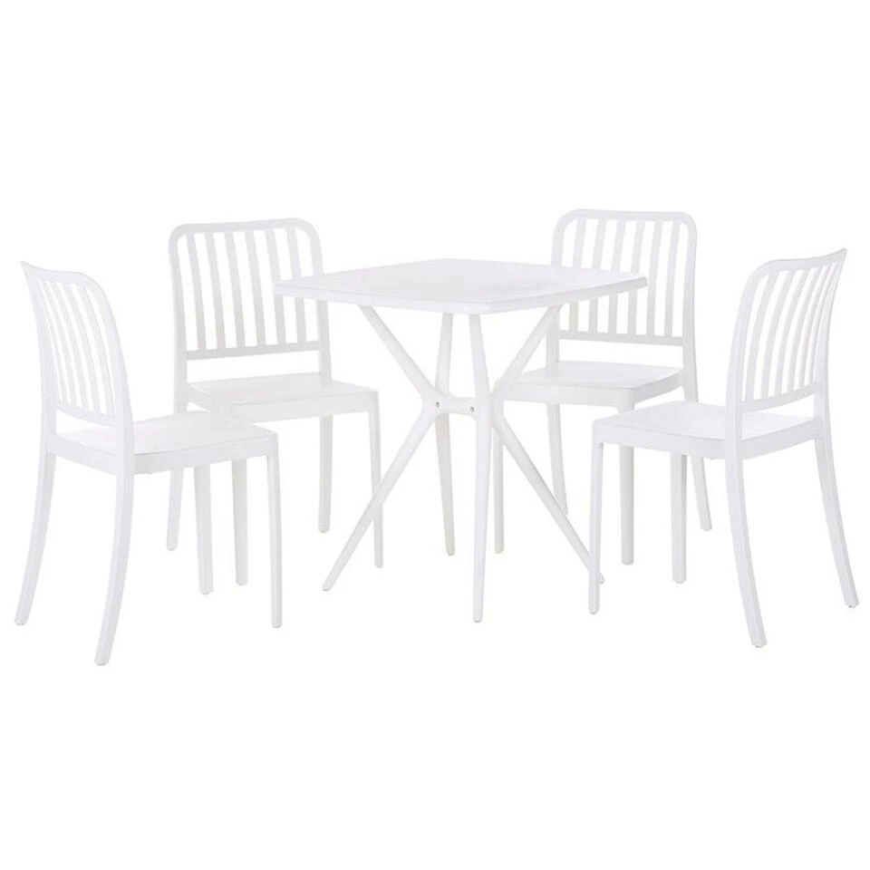 Beliani Tuintafelset SERSALE - Wit Smc (kunststof) 1 Beliani Tuintafelset SERSALE - Wit Smc (kunststof)