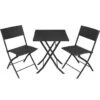 Tectake - Tuinset Balkonset - 2 Stoelen En 1 Tafel - Zwart