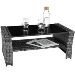 Tectake - Zitgroep Modena- Wicker-grijs - Incl. Beschermhoes -Madison Verkoopwinkel 1000077938 0103