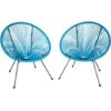 Tectake - Balkonset - Tuinset - Set Van 2 Stoelen “Santana”- Blauw