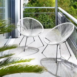 Tectake - Balkonset - Tuinset - Set Van 2 Stoelen “Santana”- Zwart -Madison Verkoopwinkel 1000078074 0102