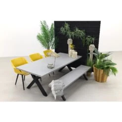 Hartman Sophie Studio Yellow/Verona Black 220 Cm. Tuinset Met Bank - 5-delig -Madison Verkoopwinkel 1000084606 0102