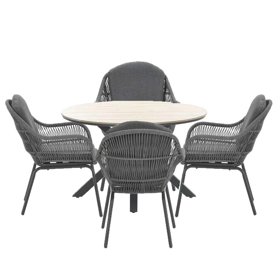 Garden Impressions Yima Tuinset 5-delig L. Grijs -Tulli Tuintafel 1 Garden Impressions Yima Tuinset 5-delig L. Grijs -Tulli Tuintafel