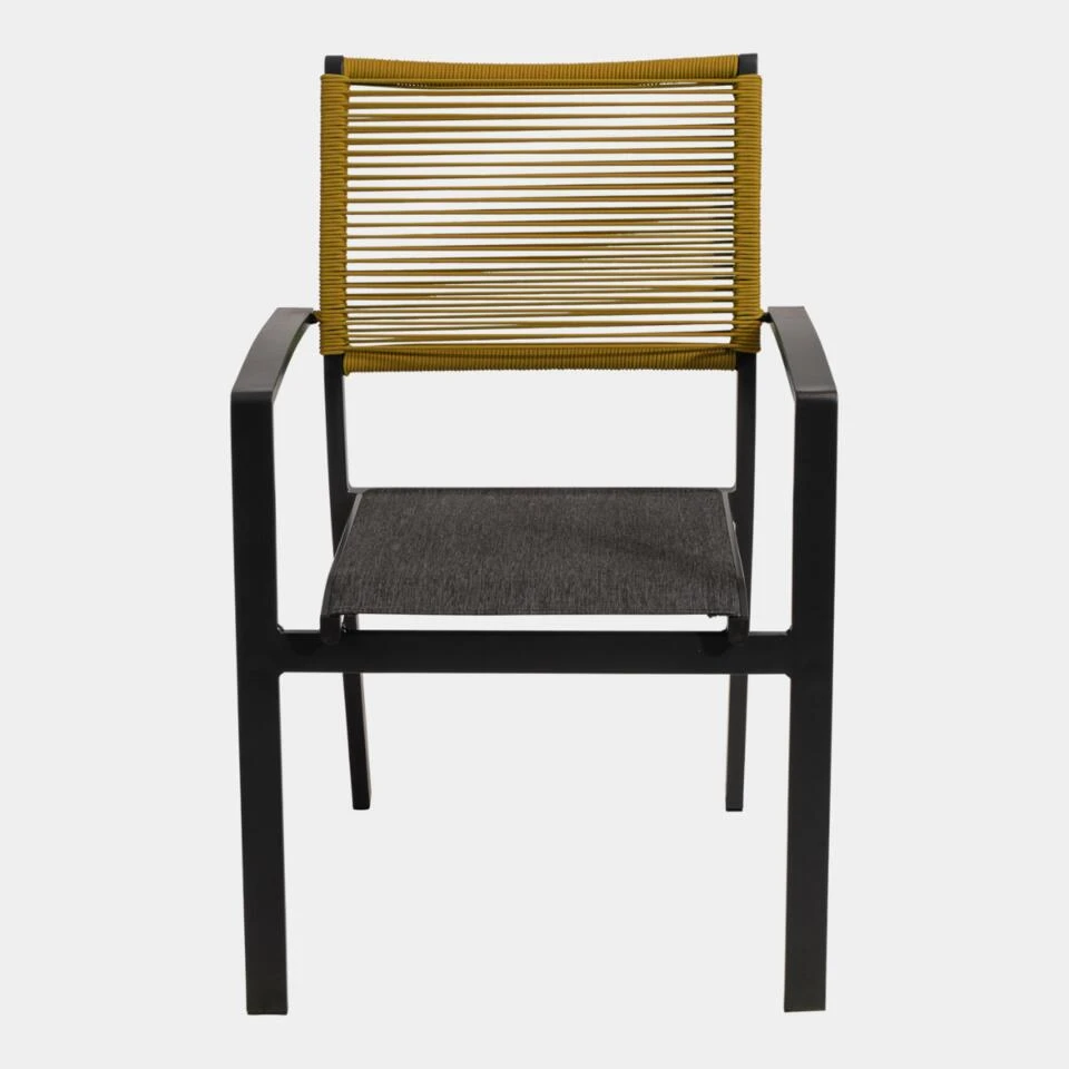 Vito Rope Stapelstoel - Textileen - Geel 2 Vito Rope Stapelstoel - Textileen - Geel - Afbeelding 2