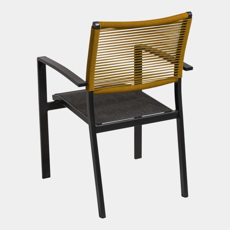 Vito Rope Stapelstoel - Textileen - Geel 4 Vito Rope Stapelstoel - Textileen - Geel - Afbeelding 4