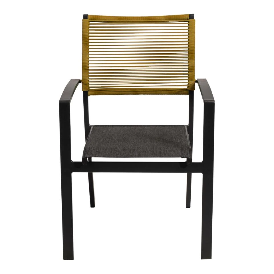 Vito Rope Stapelstoel - Textileen - Geel 1 Vito Rope Stapelstoel - Textileen - Geel