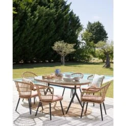 Beliani Tuintafelset ALIANO - Natuurlijk Pe Rotan 6 Beliani Tuintafelset ALIANO - Natuurlijk Pe Rotan -Madison Verkoopwinkel 1000089480 0103