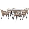 Beliani Tuintafelset ALIANO - Natuurlijk Pe Rotan