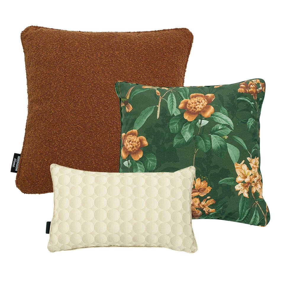 Madison Sierkussen Set Lua Green - Natural - Terra - 3 Stuks 1 Madison Sierkussen Set Lua Green - Natural - Terra - 3 Stuks