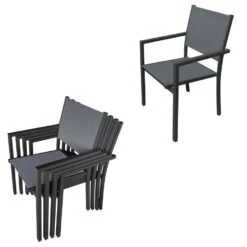 Happy Garden Buitenmeubelsets BERGAMO - Grijs - Aluminium 6 Happy Garden Buitenmeubelsets BERGAMO - Grijs - Aluminium -Madison Verkoopwinkel 1000092378 0103