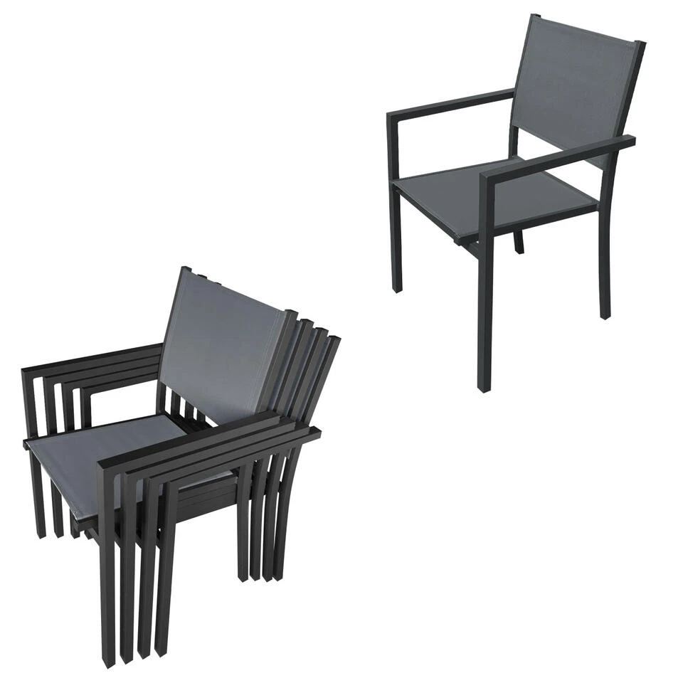 Happy Garden Buitenmeubelsets BERGAMO - Grijs - Aluminium 3 Happy Garden Buitenmeubelsets BERGAMO - Grijs - Aluminium - Afbeelding 3