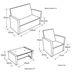 Happy Garden Buitenmeubelsets SINTRA - Zwart - Geweven Hars -Madison Verkoopwinkel 1000092387 0104