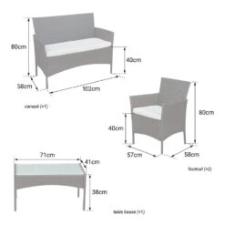Happy Garden Buitenmeubelsets CORFOU - Zwart - Geweven Hars -Madison Verkoopwinkel 1000092396 0104