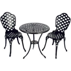 Bistroset Leeds Kensington - Aluminium - Zwart