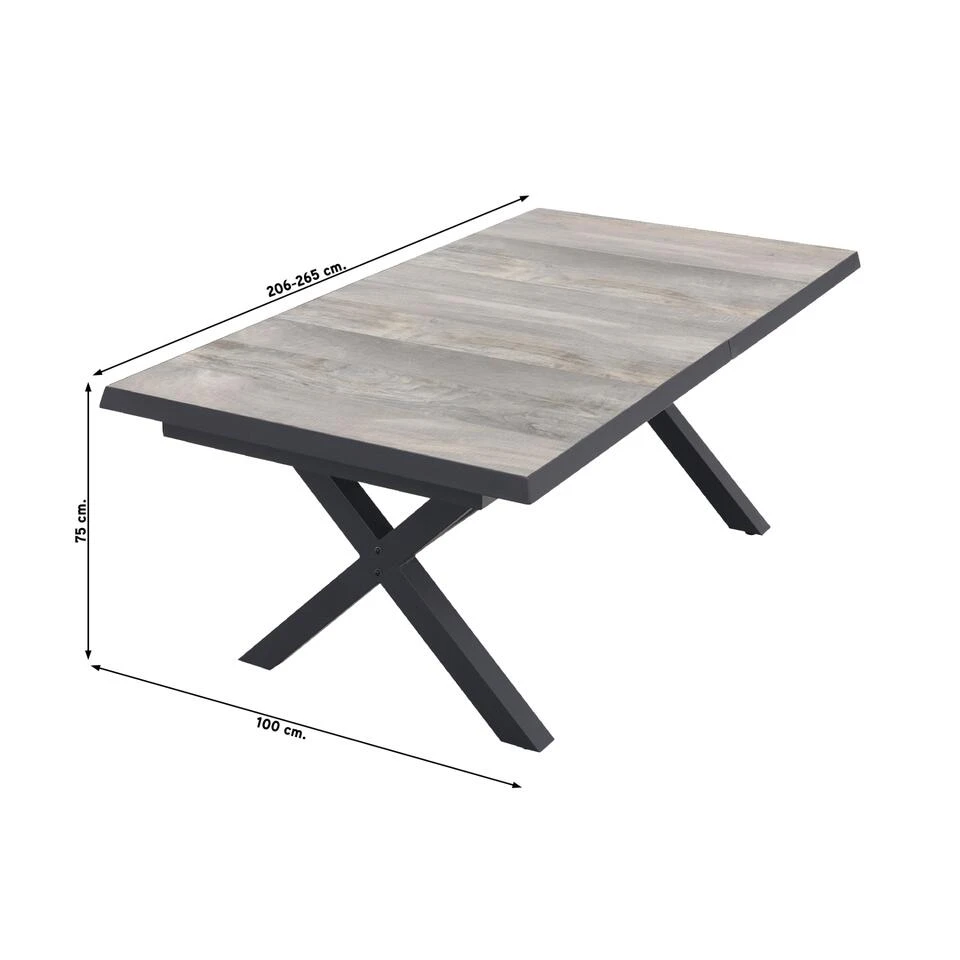 Hartman Salvatore/Ottowa 205-265x100 Cm. - 7-delige Tuinset Verstelbaar 2 Hartman Salvatore/Ottowa 205-265x100 Cm. - 7-delige Tuinset Verstelbaar - Afbeelding 2