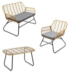 Happy Garden Buitenmeubelsets TIGA - Grijs - Geweven Hars -Madison Verkoopwinkel 1000096714 0102