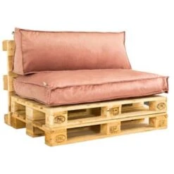 2L Home & Garden Palletkussen Velvet Oud Roze - 120 X 80cm