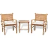 VidaXL 3-delige Bistroset Met Kussens Bamboe
