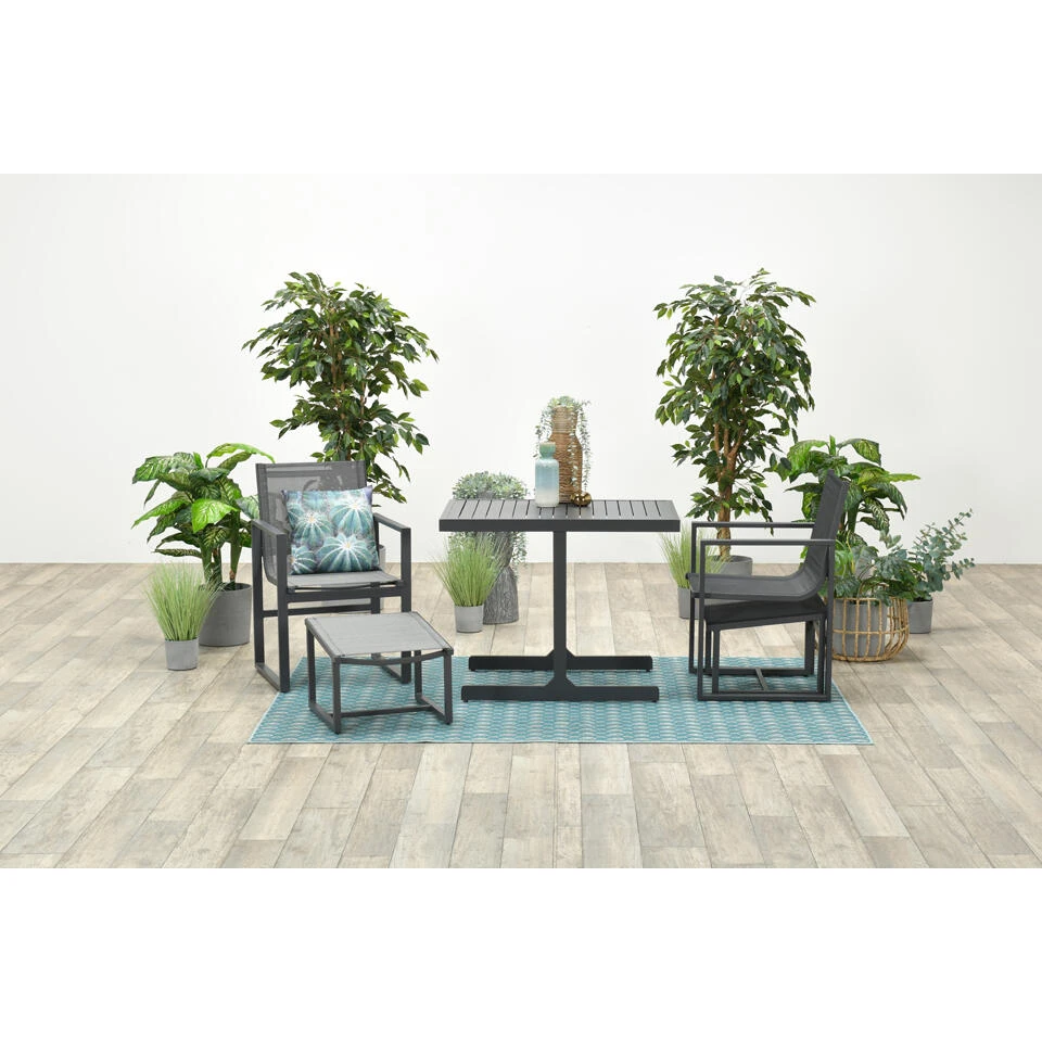 Garden Impressions Nava Balkonset 5-delig - Donker Grijs 2 Garden Impressions Nava Balkonset 5-delig - Donker Grijs - Afbeelding 2
