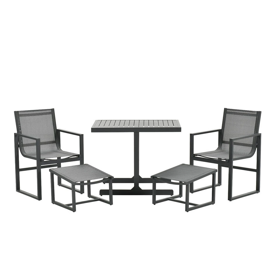 Garden Impressions Nava Balkonset 5-delig - Donker Grijs 1 Garden Impressions Nava Balkonset 5-delig - Donker Grijs