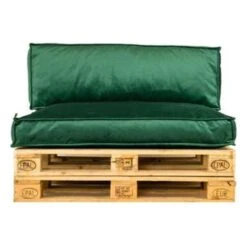 2L Home & Garden Palletkussen Velvet Donkergroen - 120 X 80cm -Madison Verkoopwinkel 1580155603 0102