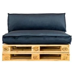2L Home & Garden Palletkussen Velvet Donkerblauw - 120 X 80cm -Madison Verkoopwinkel 1618102517 0102