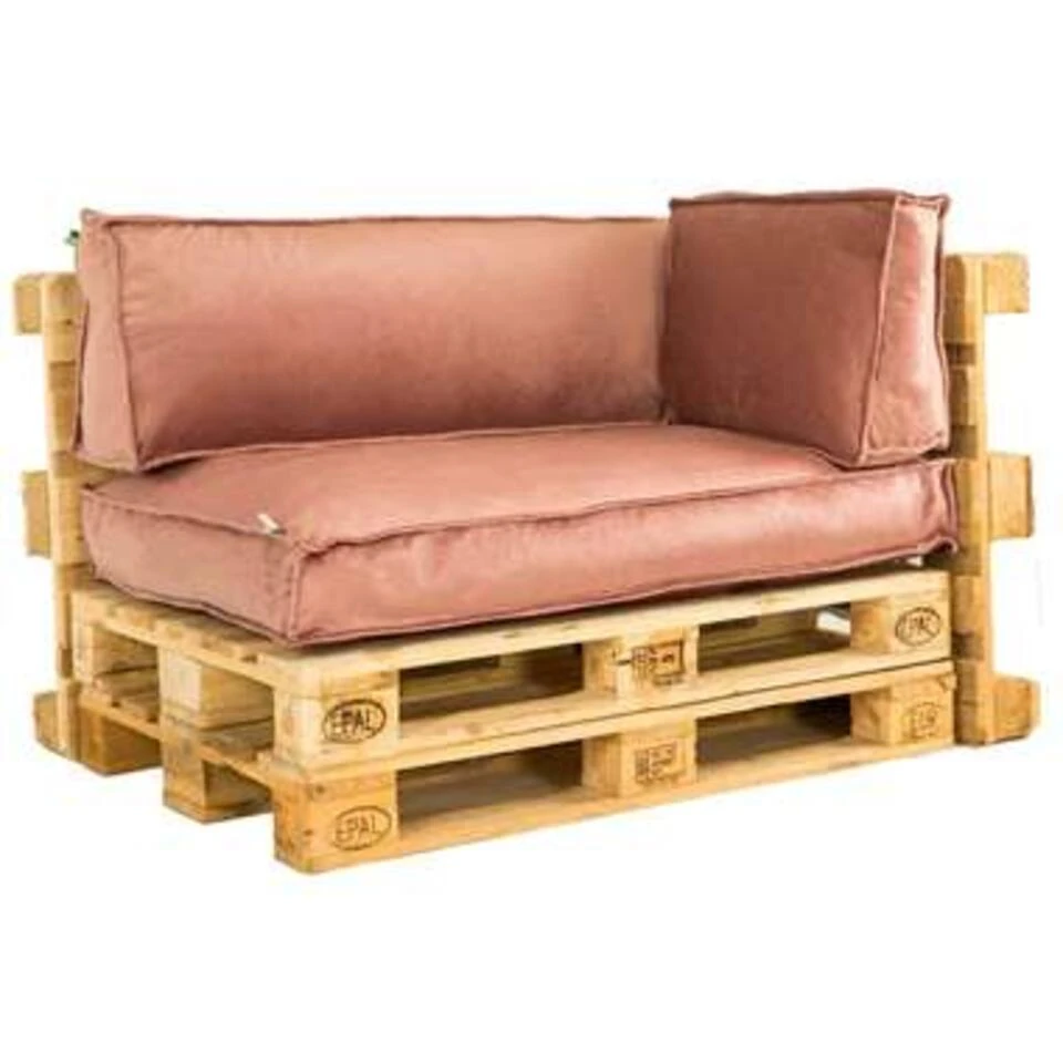 2L Home & Garden Palletkussen Velvet Oud Roze - 60 X 40cm 1 2L Home & Garden Palletkussen Velvet Oud Roze - 60 X 40cm