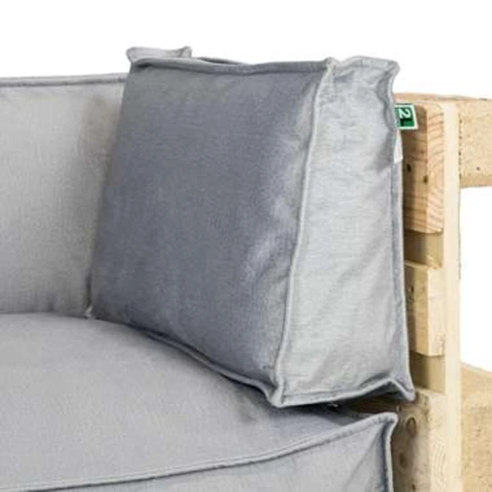 2L Home & Garden Palletkussen Velvet Lichtgrijs - 60 X 40cm 2 2L Home & Garden Palletkussen Velvet Lichtgrijs - 60 X 40cm - Afbeelding 2