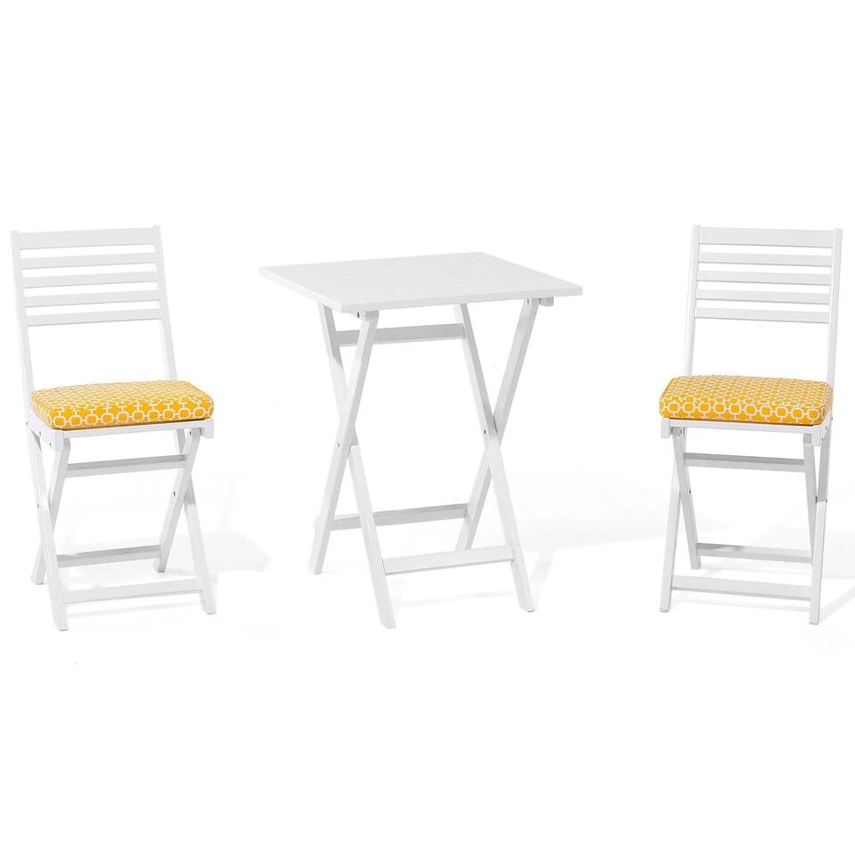 Beliani Bistroset FIJI - Geel Acaciahout 1 Beliani Bistroset FIJI - Geel Acaciahout